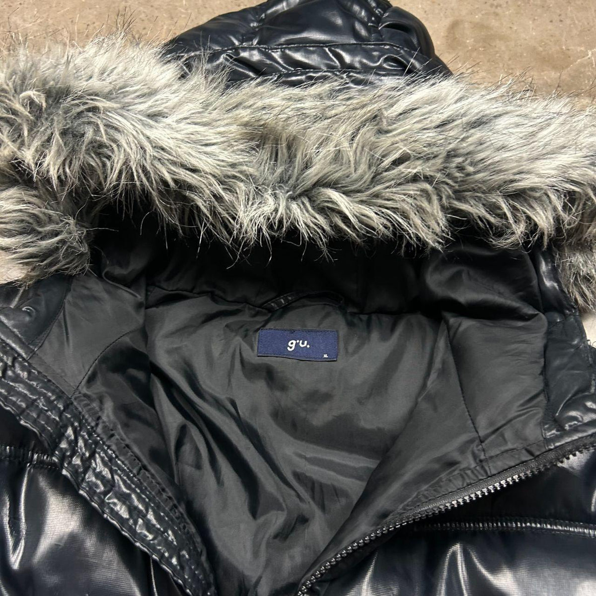 Vintage Japanese Fur Hood Puffer Jacket L