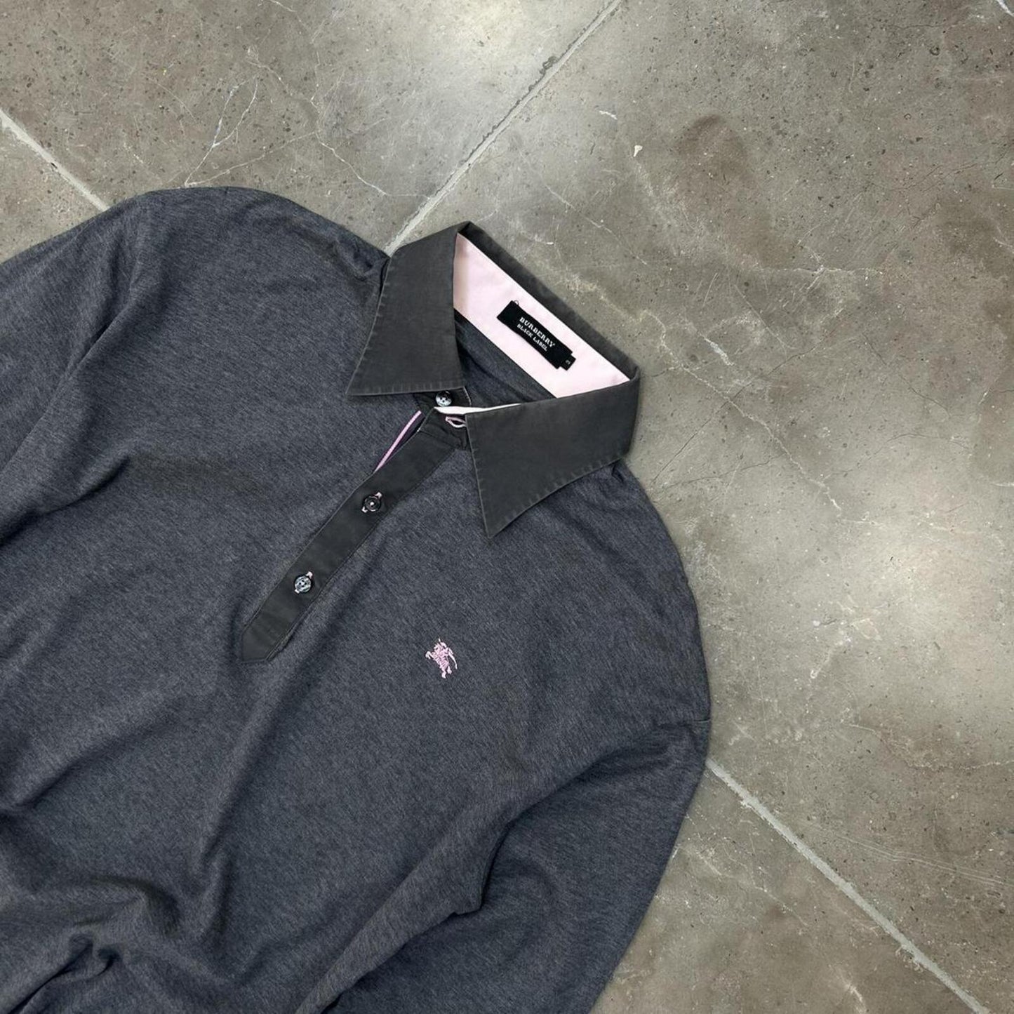 Burberry Black Label Long Sleeve Polo Shirt M