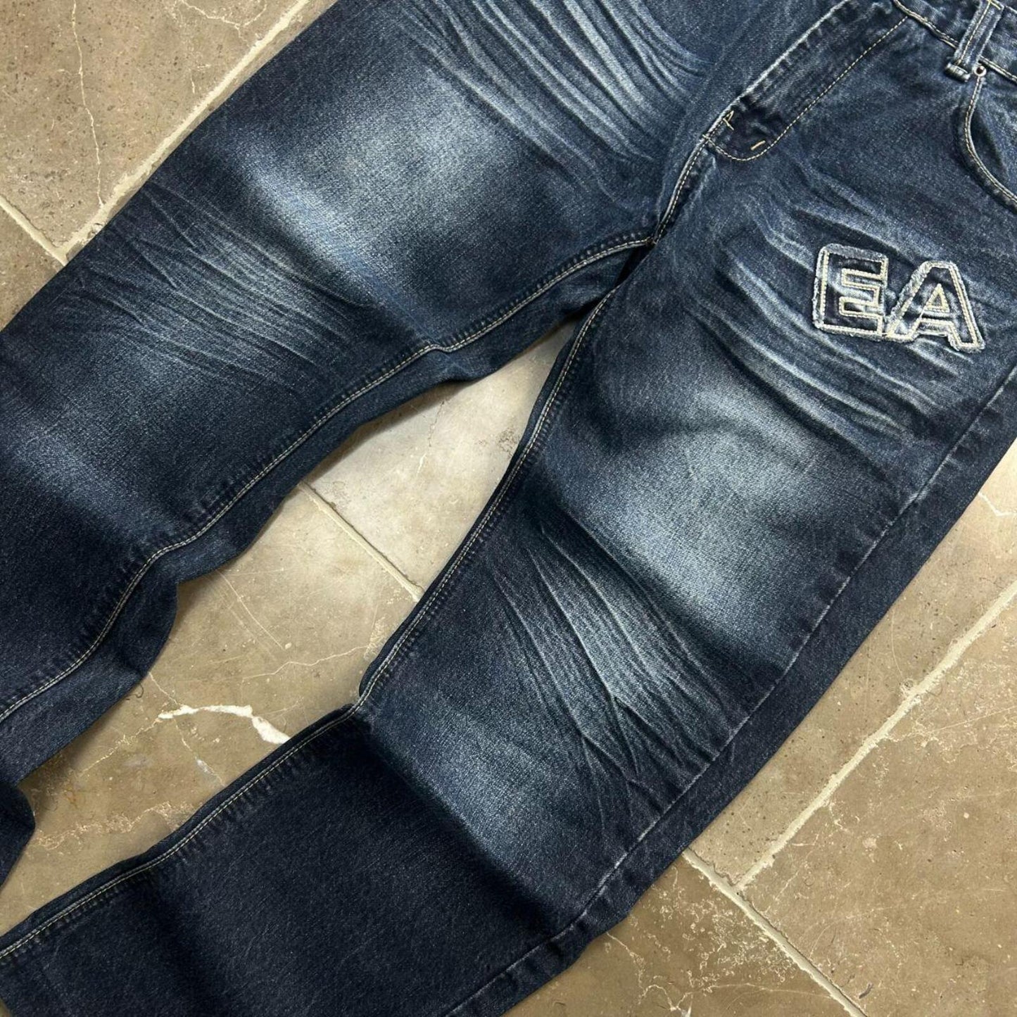 Vintage Emporio Armani Jeans Relaxed Straight Fit Logo Jeans W33 L29