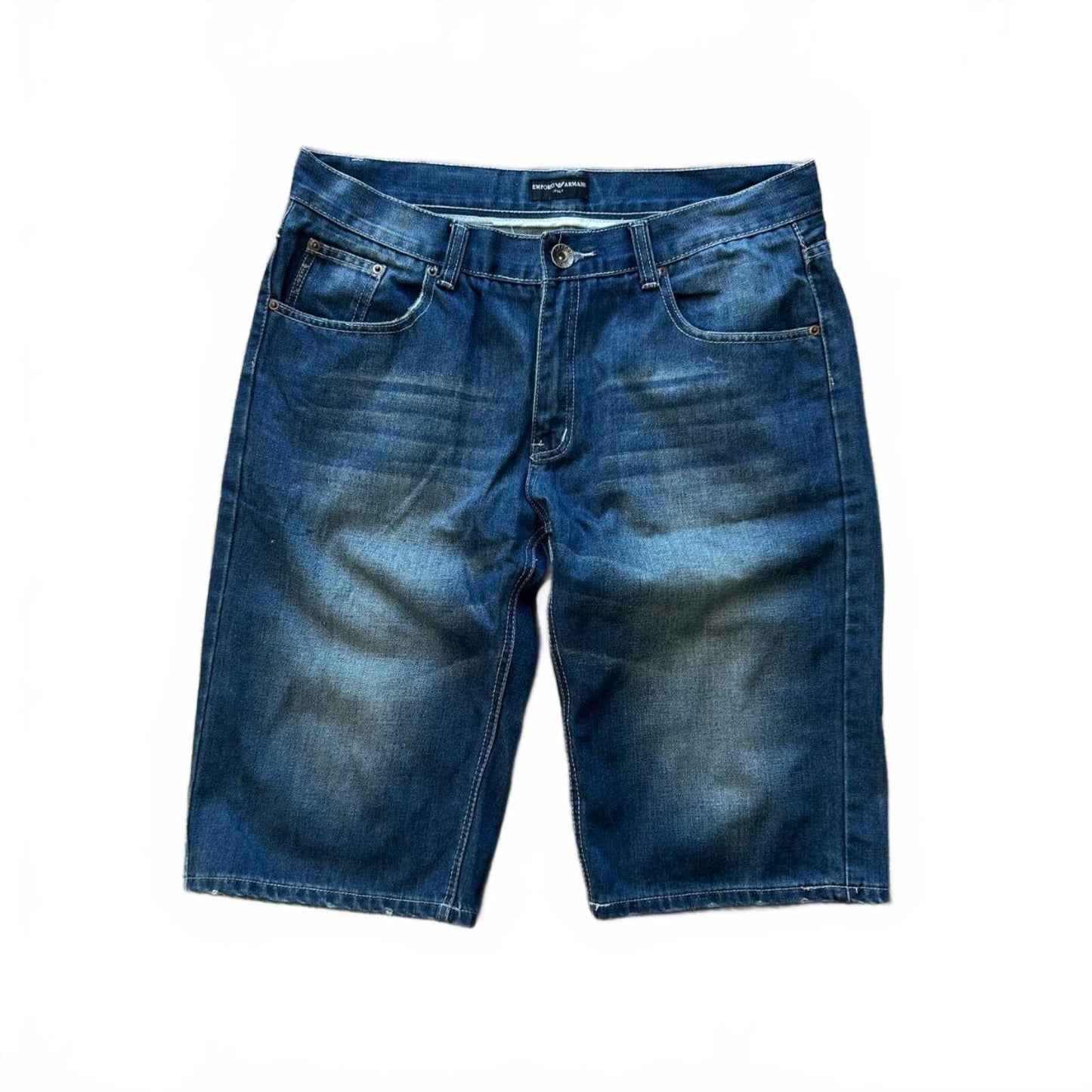 Vintage Armani Jeans Denim Logo Baggy Jorts W34 L15