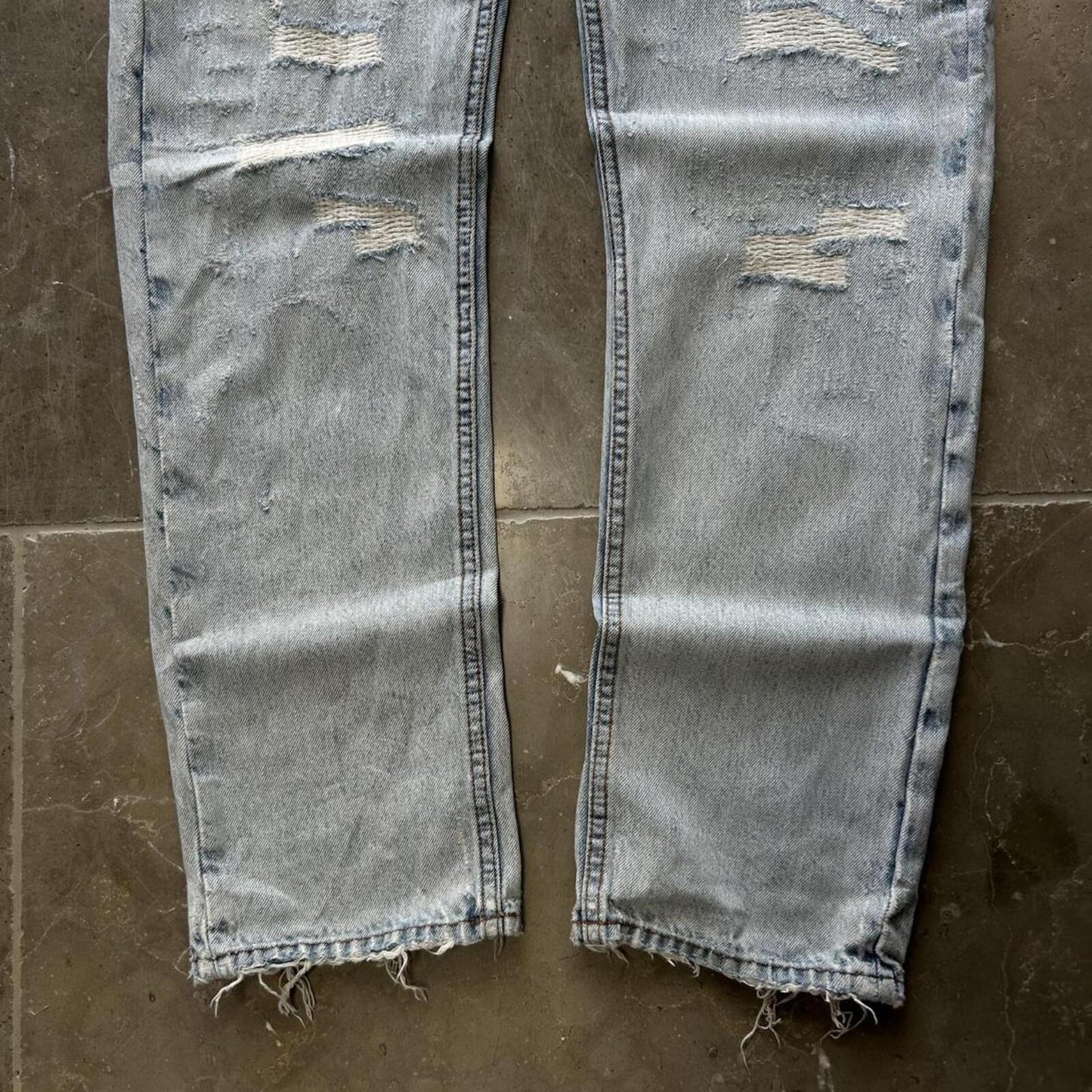 Emporio Armani Jeans Slim Straight Ripped Jeans W34 L32