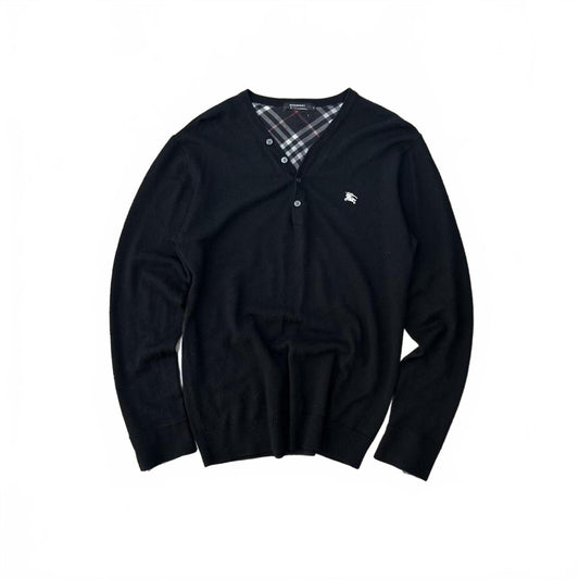 Burberry Black Label Henley Knit Jumper M