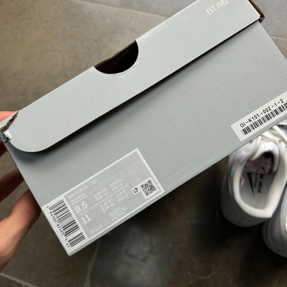 Nike Air Force 1 by Comme des Garcons DEUX "Metallic Silver" UK 8.5