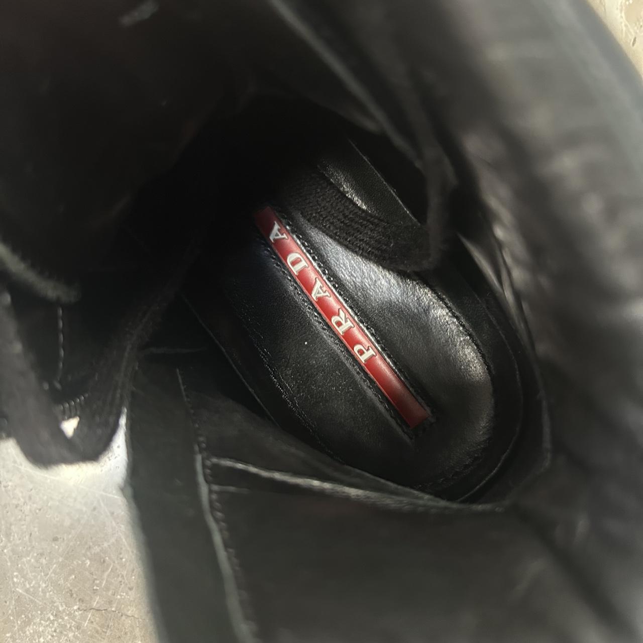 Prada Leather High Top Side Zip Trainers UK 8