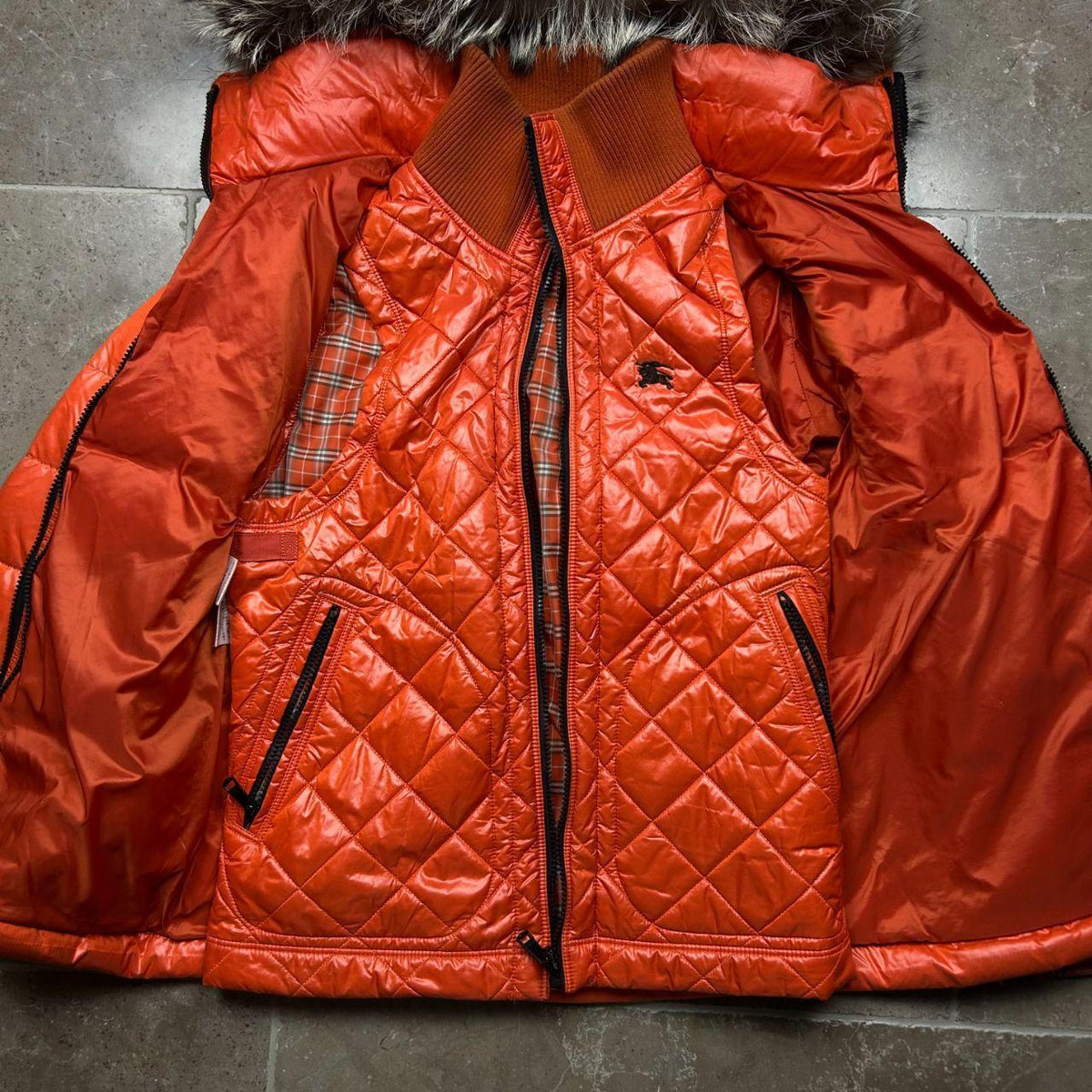 Burberry Black Label Fur Hood Puffer Jacket S