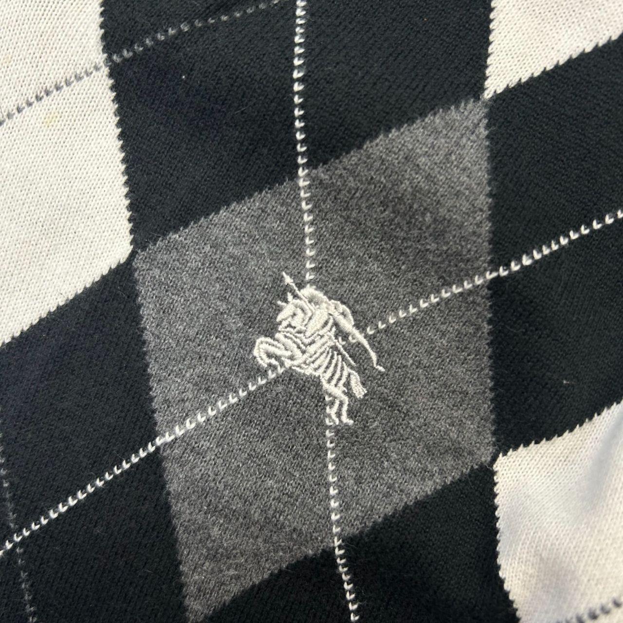 Burberry Black Label Argyle Long Sleeve V Neck Jumper S