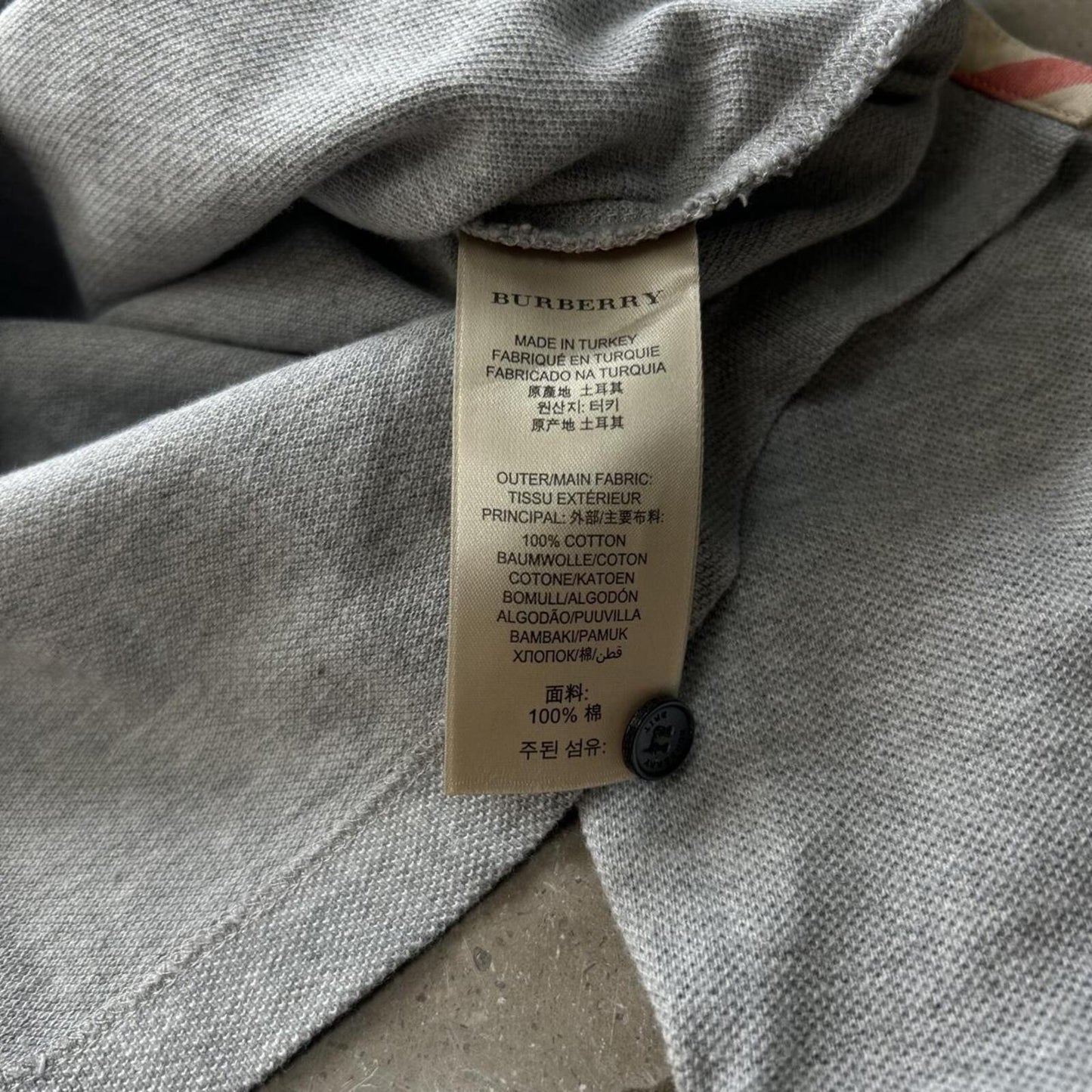 Burberry Brit Nova Check Long Sleeve Polo Shirt S