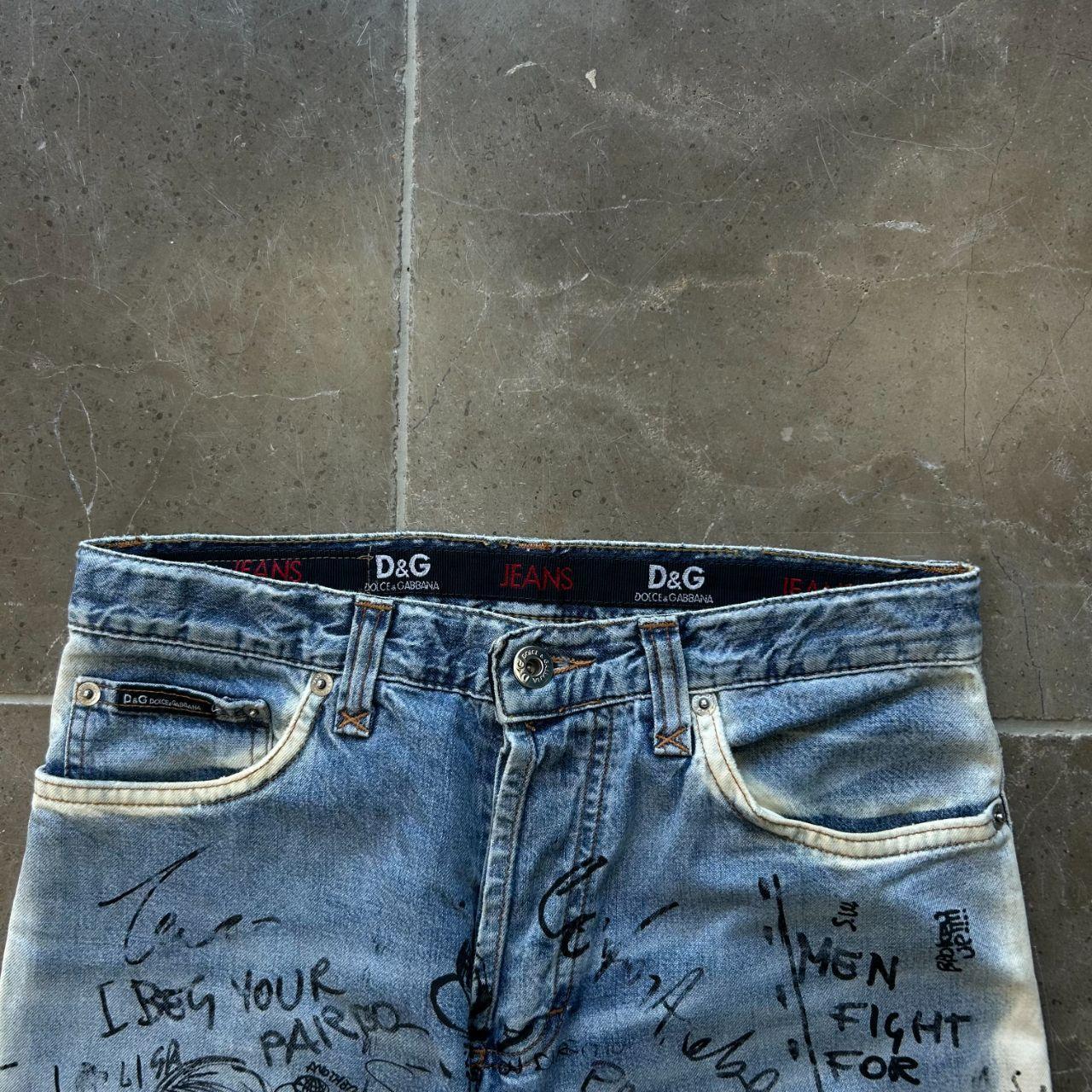 Vintage Dolce & Gabbana Graffiti Scribble Straight Leg Jeans W29 L31