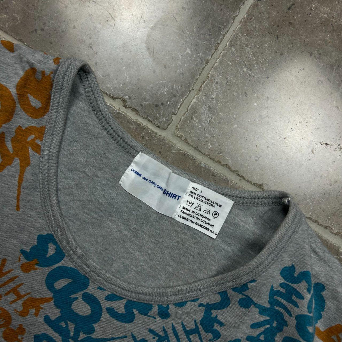 Comme Des Garcons SHIRT Monogram Logo T-Shirt L