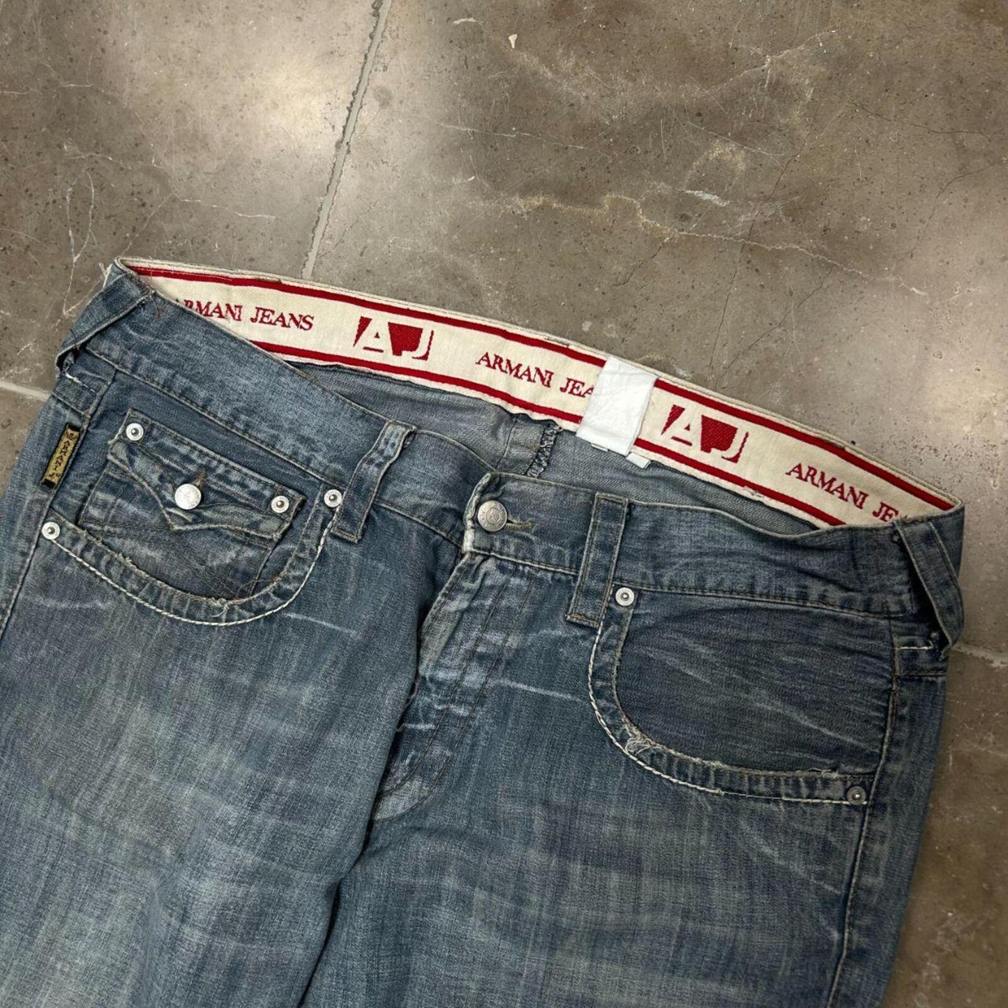 Vintage Armani Jeans Relaxed Baggy Logo Jeans W36 L29