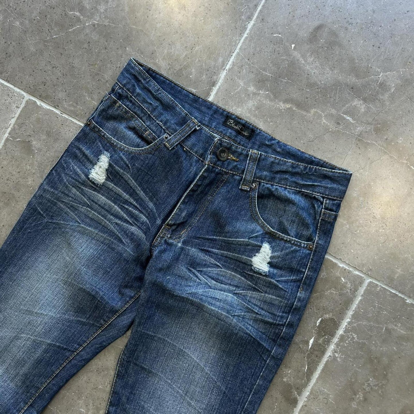 Vintage Japan Style Flared Faded Jeans W28 L31