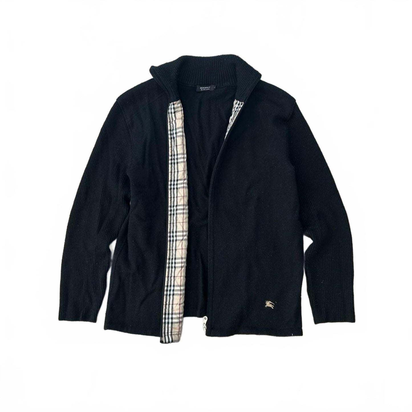 Burberry Black Label Nova Check Knit Zip Up Jumper M