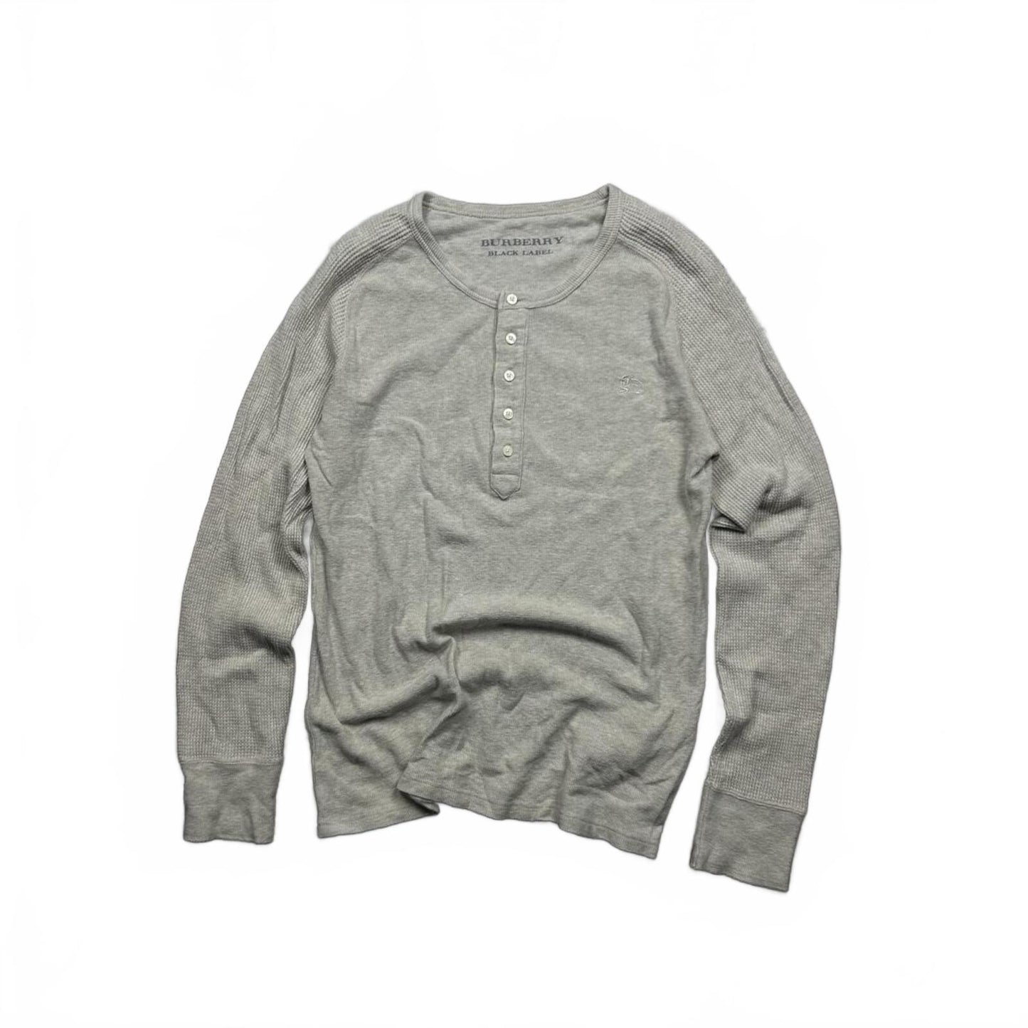 Burberry Black Label Nova Check Waffle Henley T Shirt S