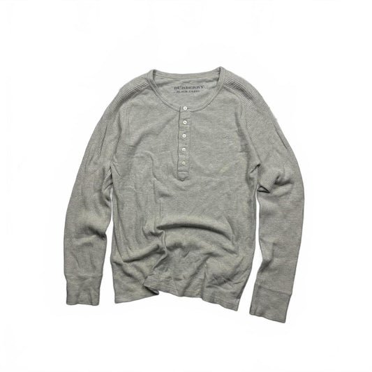 Burberry Black Label Nova Check Waffle Henley T Shirt S