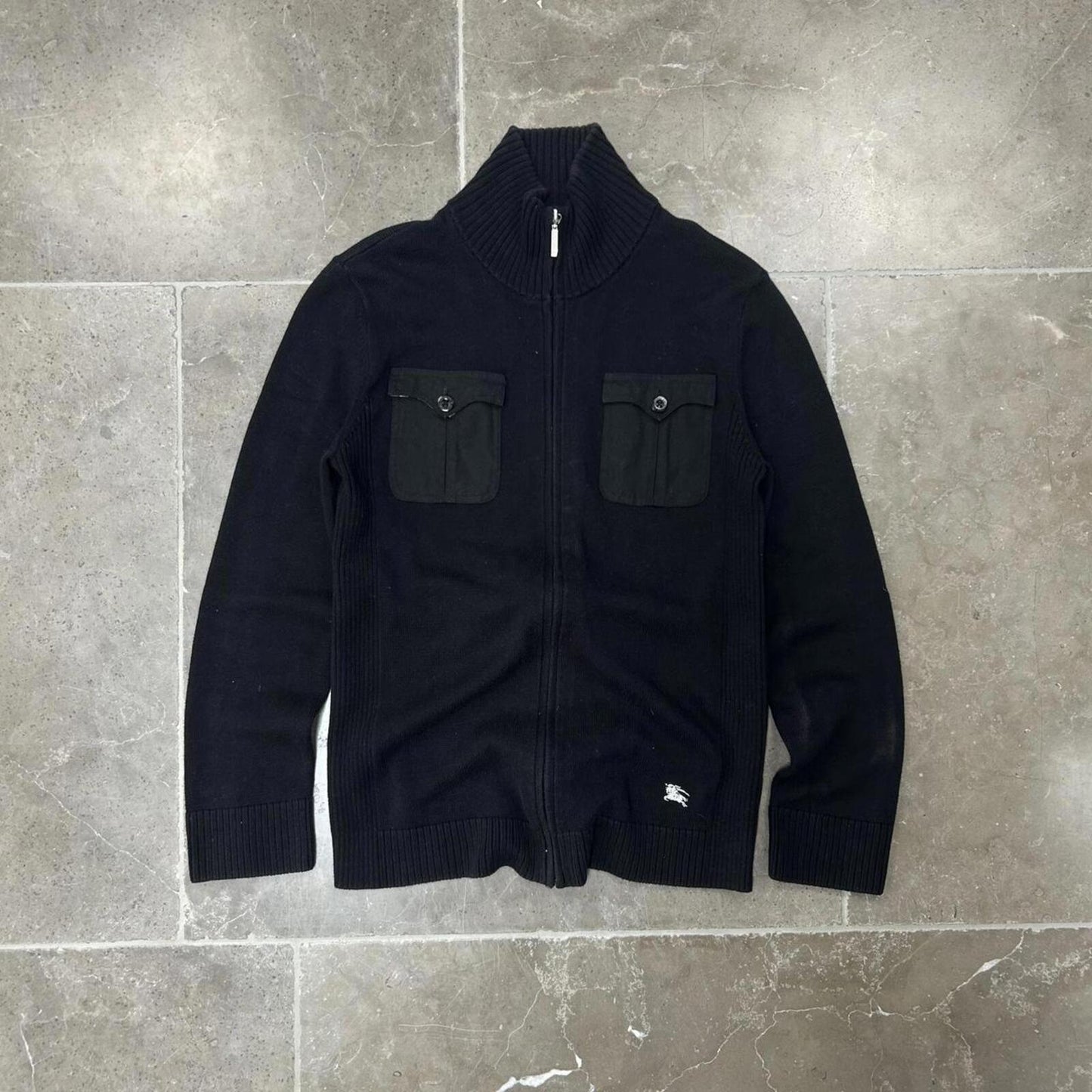 Burberry Black Label Nova Check Knit Zip Up Jumper S