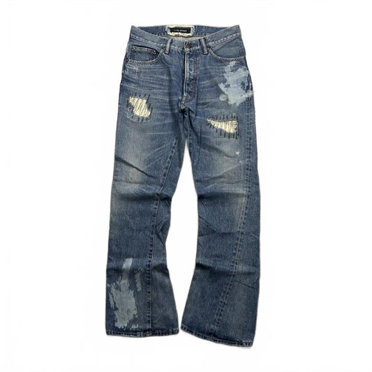 Vintage Japan Style Flared Faded Jeans W29 L30