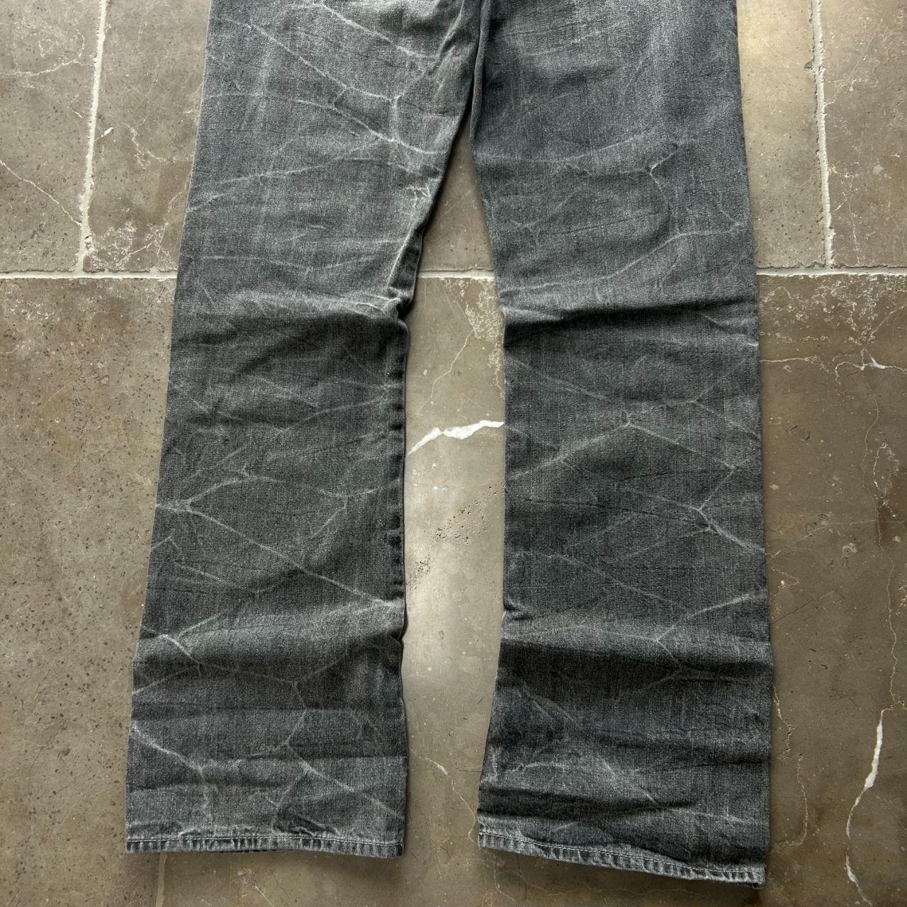Vintage Japan Style Union Jack Faded Bootcut Jeans W28 L32