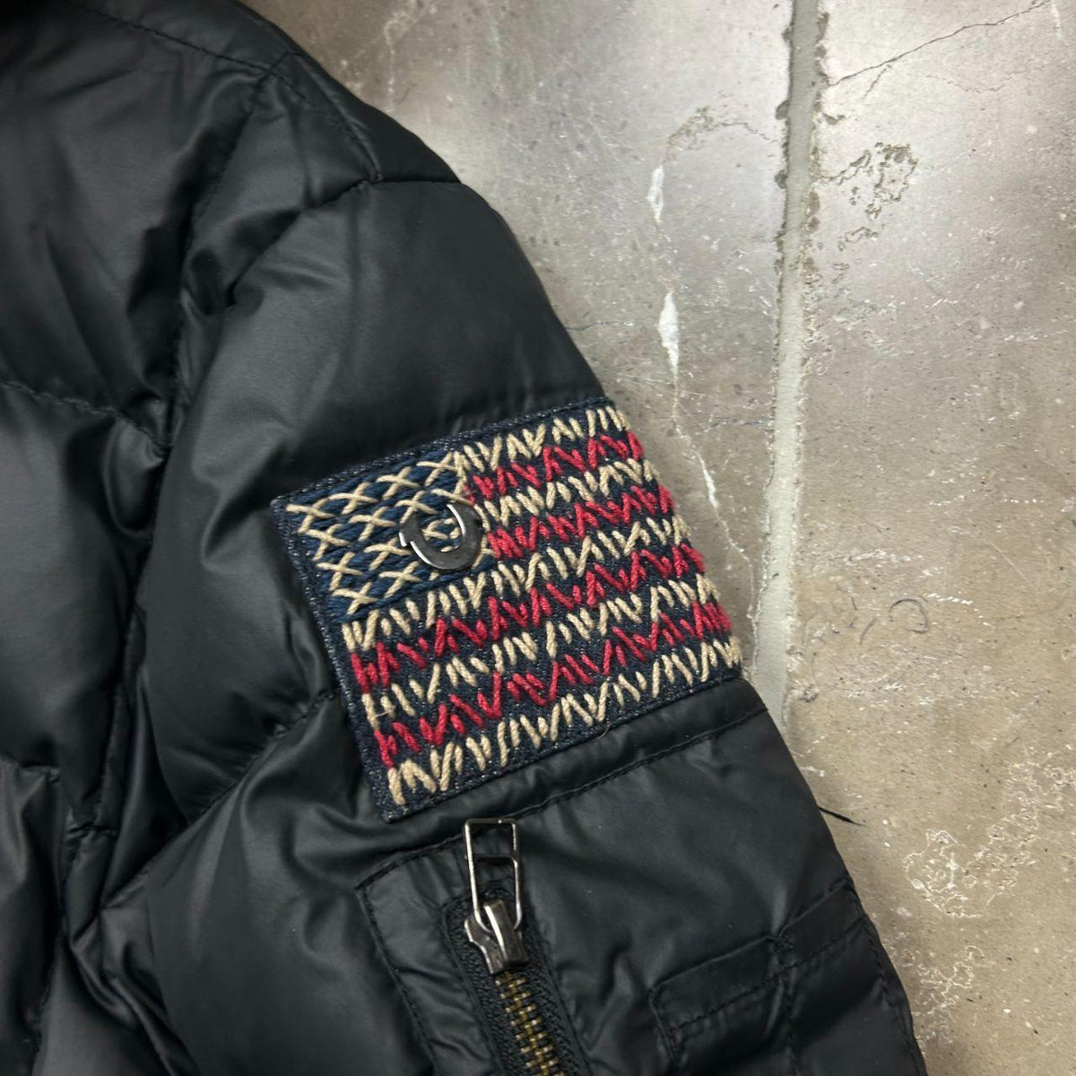 Vintage True Religion Fur Hood Square Stitch Puffer Jacket XL