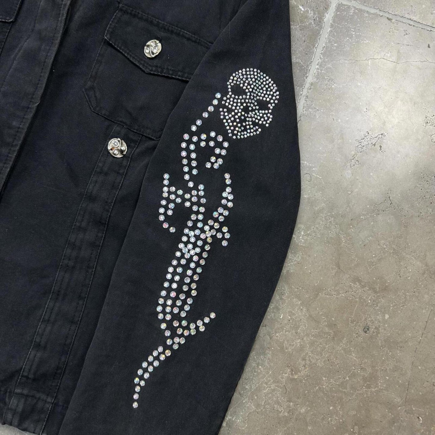 Philipp Plein Rhinestone Denim Jacket M