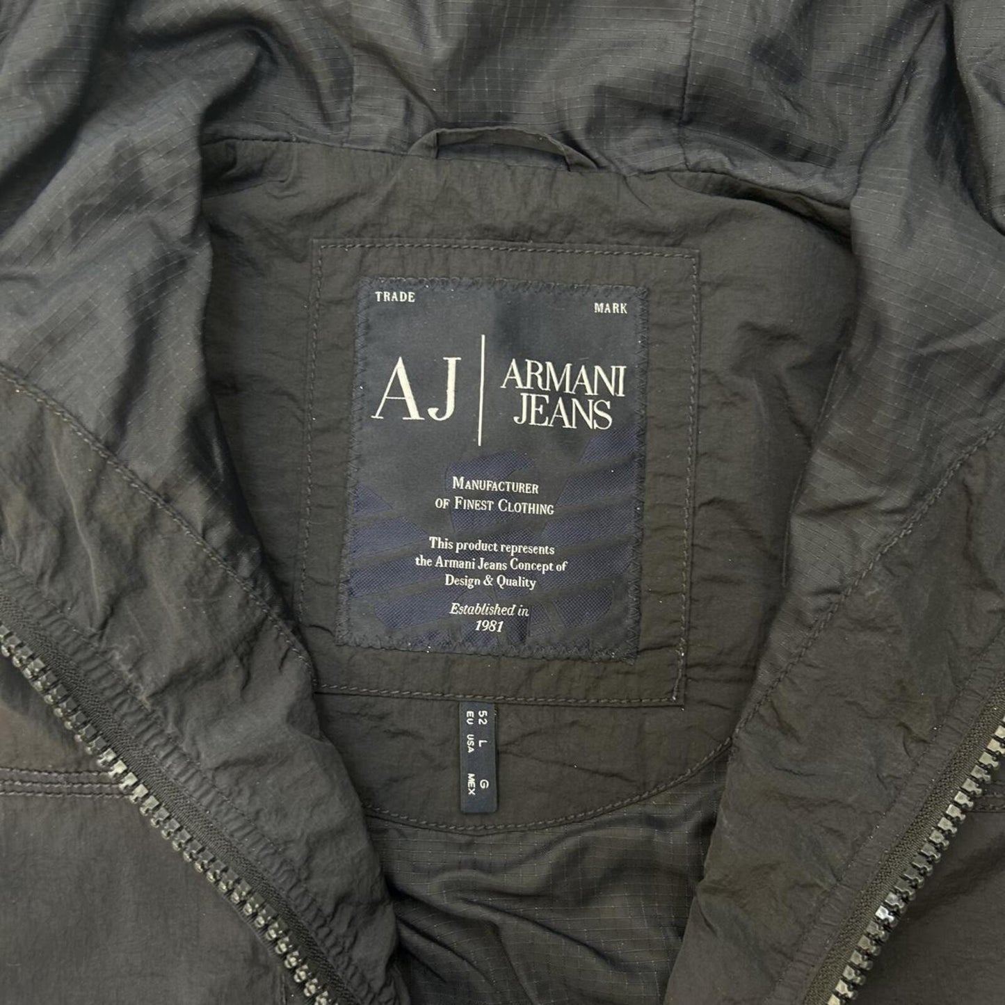 Vintage Armani Jeans Nylon Windbreaker Jacket L