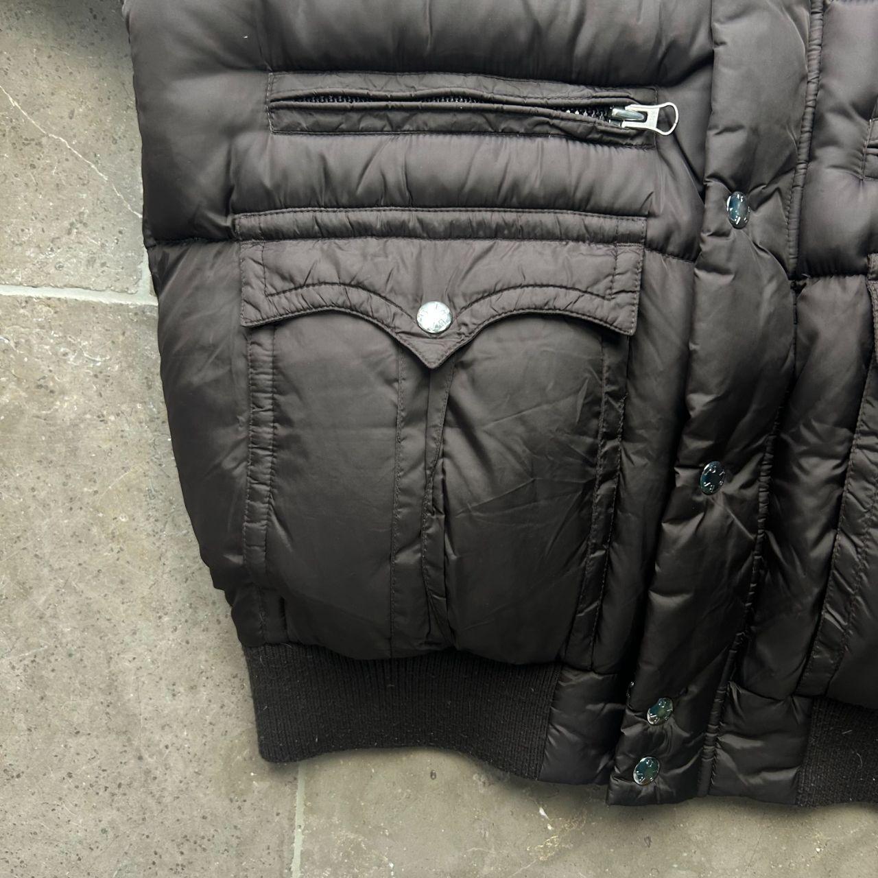 True Religion Fur Hood Puffer Down Jacket Brown XL