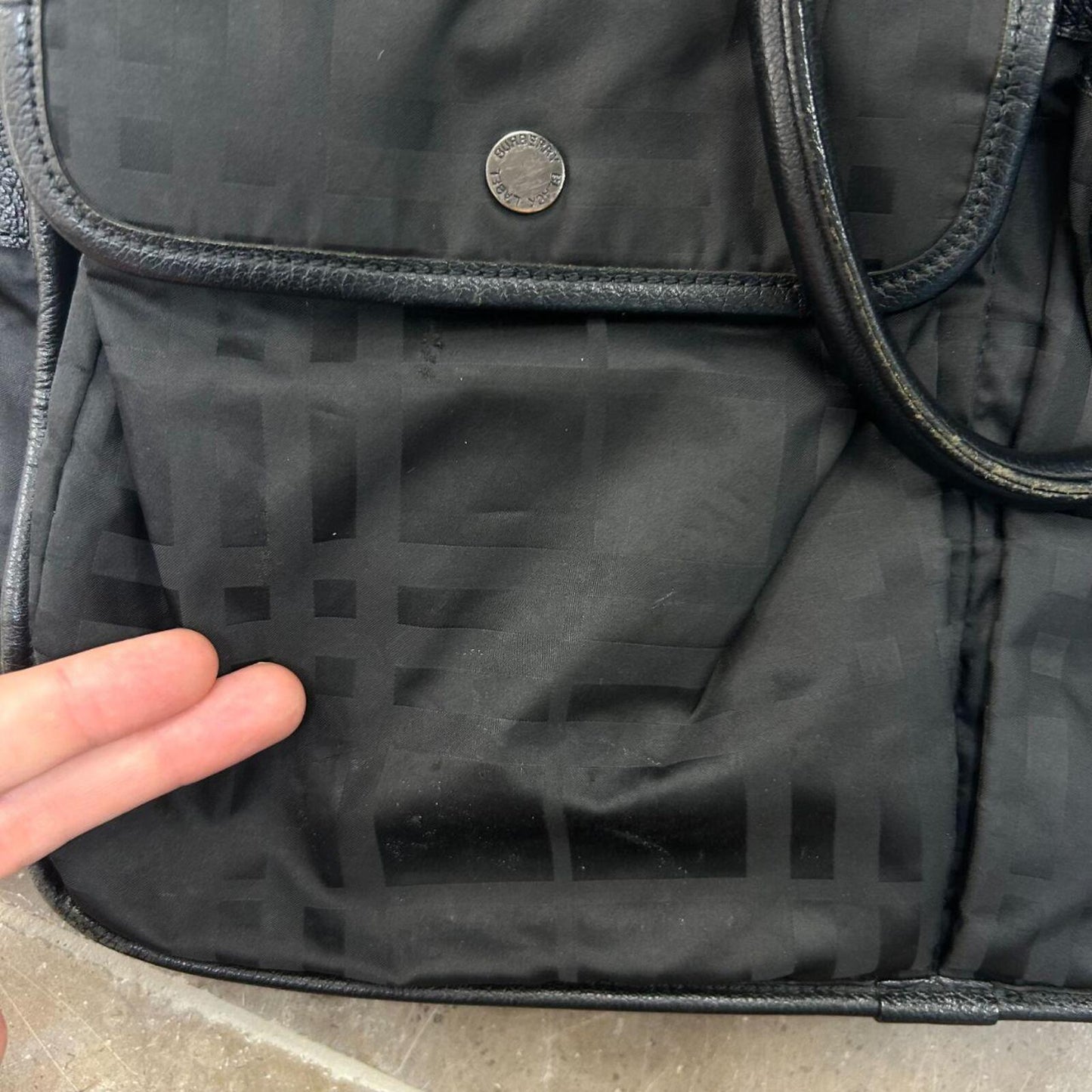 Burberry Black Label Briefcase Shadow Check Business Bag