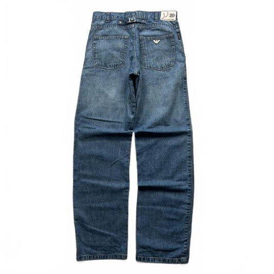 Vintage Armani Jeans Relaxed Straight Buckle Back Jeans W30 L33