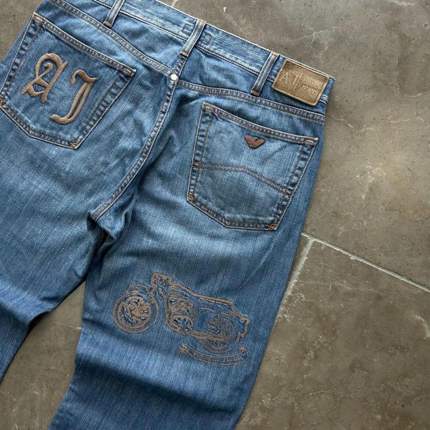Vintage Armani Jeans Relaxed Straight Logo Jeans W34 L30