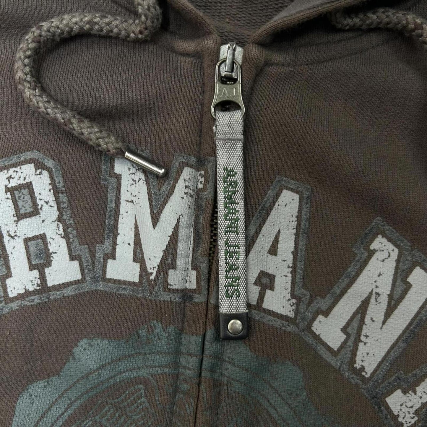 Vintage Armani Jeans Zip Up Hoodie Size XL