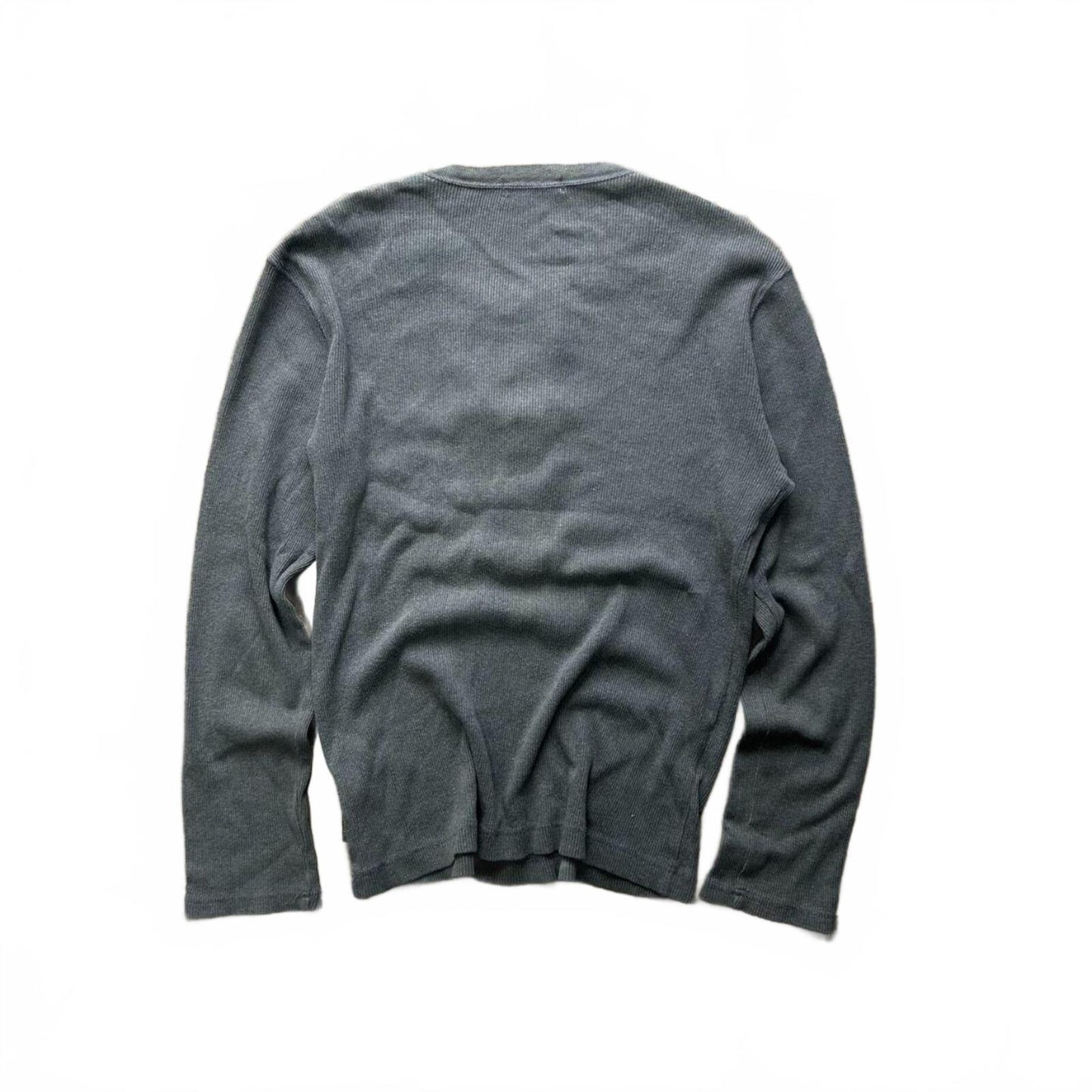 Burberry Black Label Long Sleeve Ribbed Henley T Shirt S