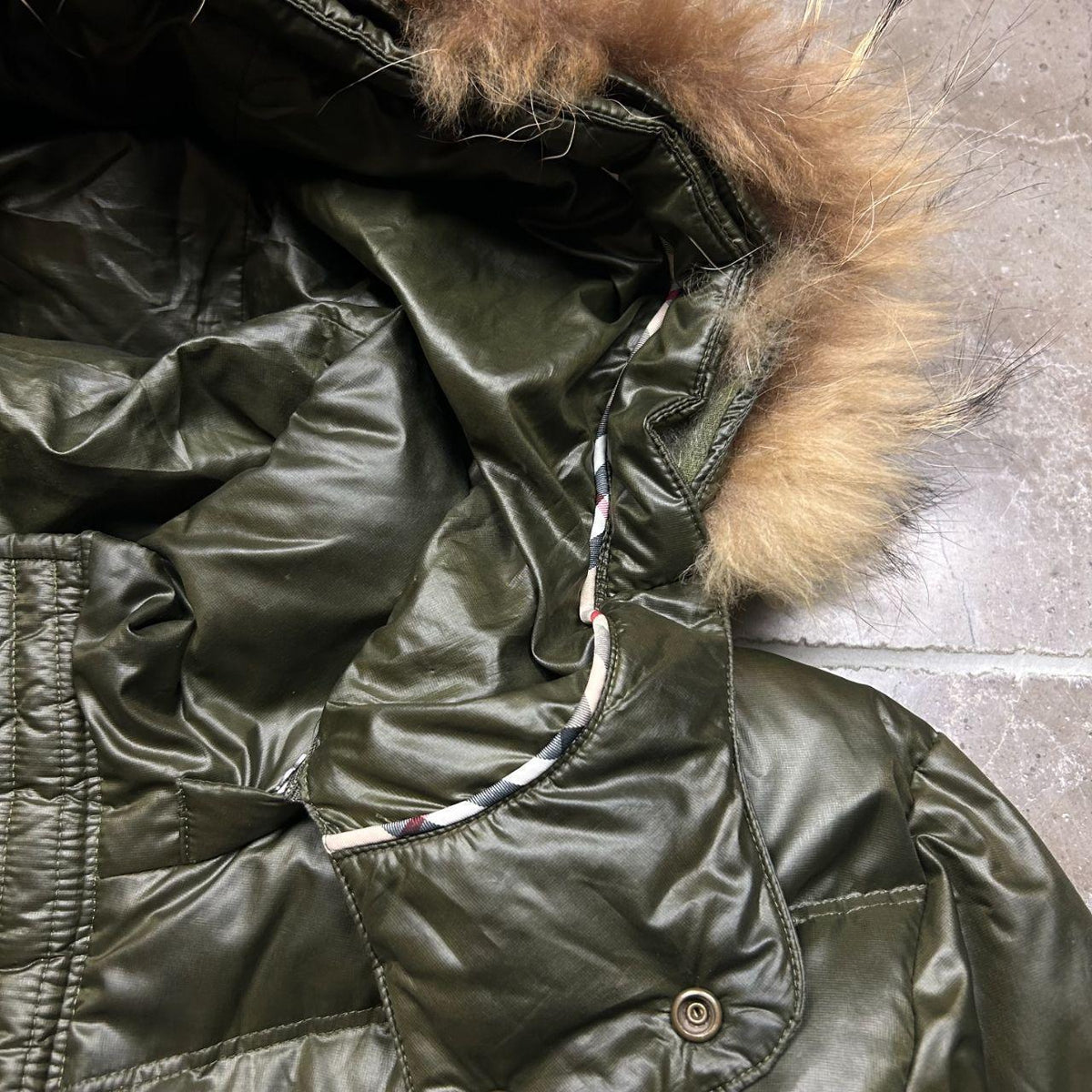 Burberry Blue Label Fur Hood Puffer Jacket L