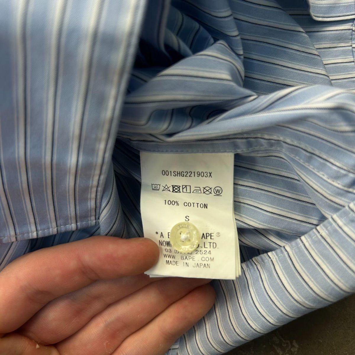Comme des Garcons x Bape Striped Long Sleeve Shirt S
