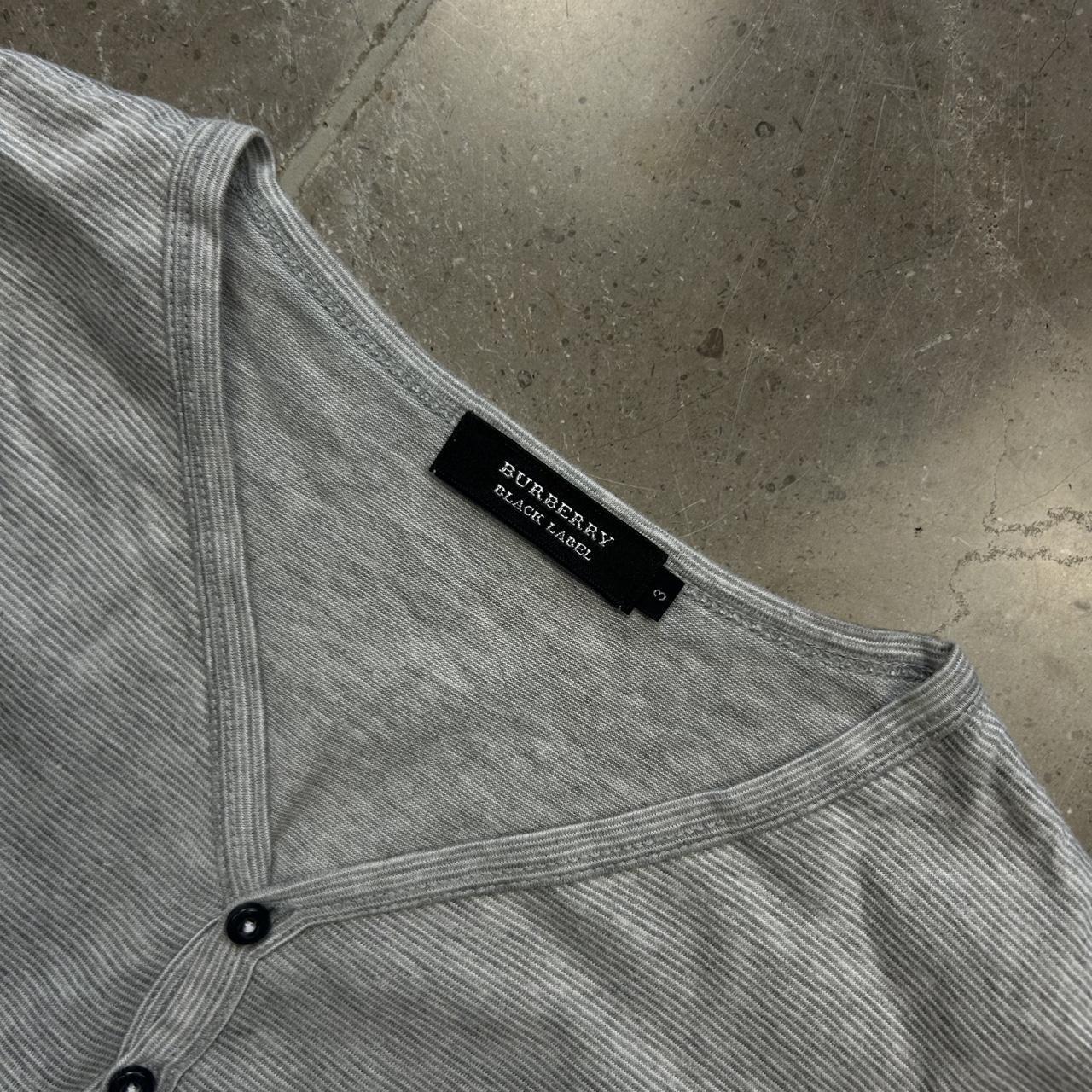 Burberry Black Label Striped Henley T Shirt M