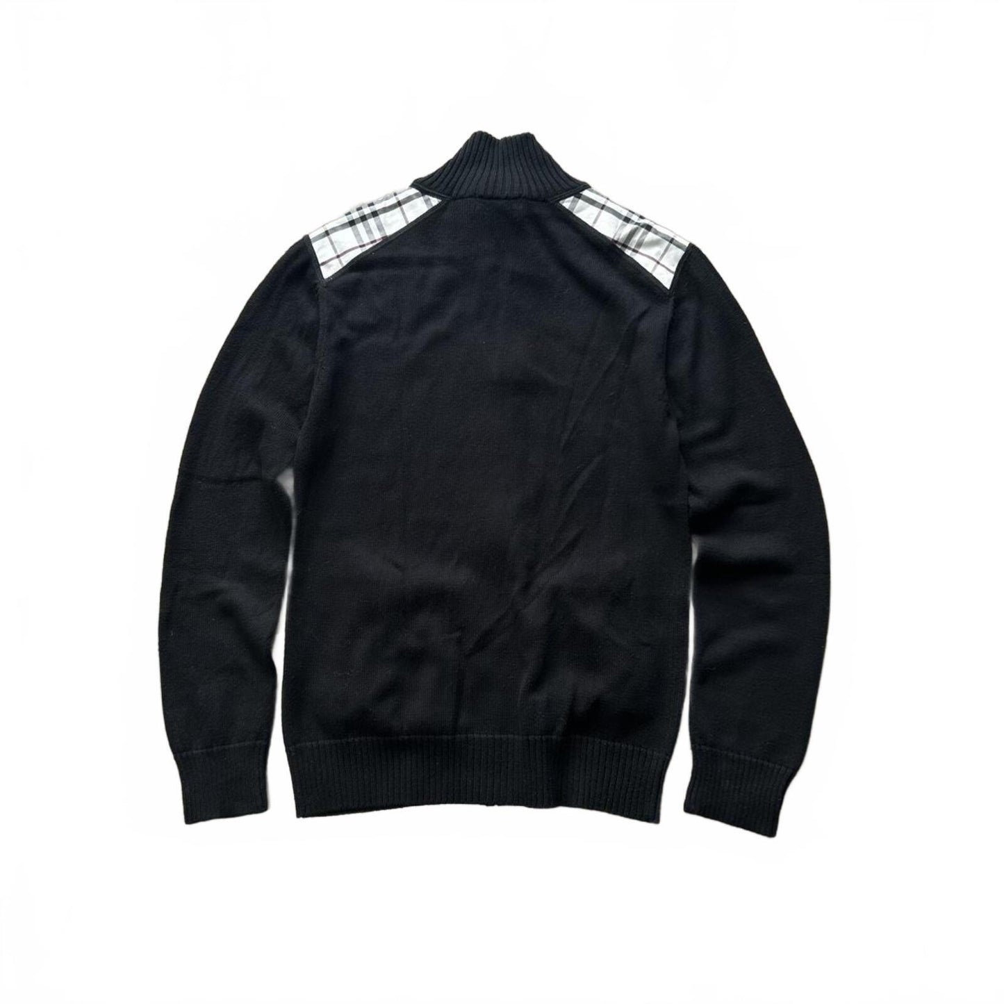 Burberry Black Label Nova Check Knit Zip Up Jumper M