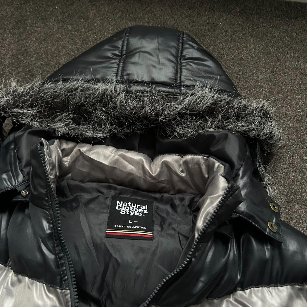 Japanese Fur Hood Puffer Jacket L
