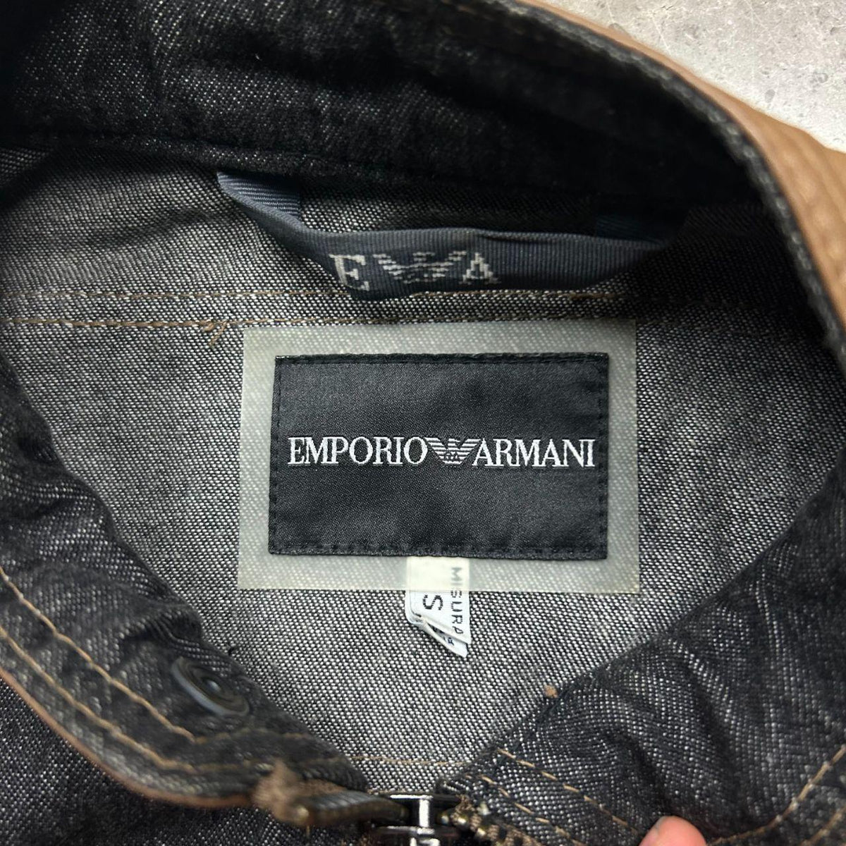 Emporio Armani Hybrid Leather Denim Jacket S
