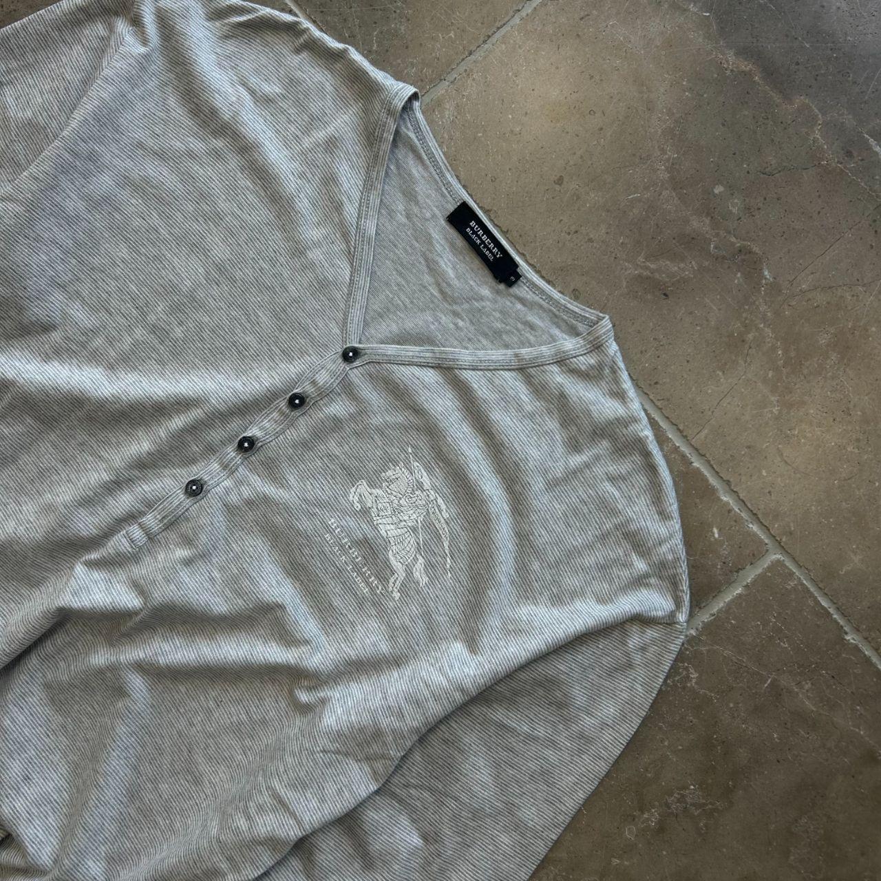 Burberry Black Label Striped Henley T Shirt M
