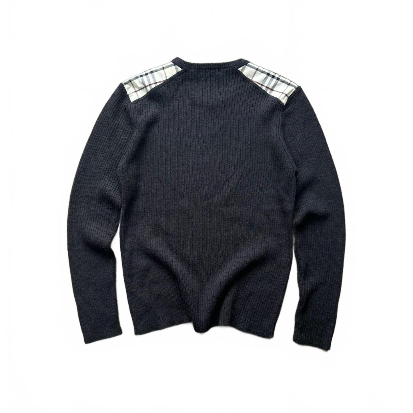Burberry Black Label Nova Check Ribbed Knit Jumper M