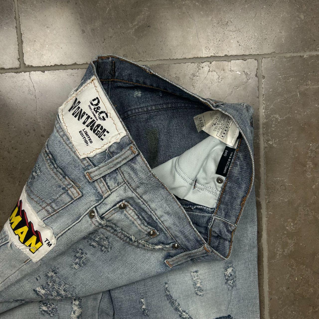 Dolce & Gabbana SS2005 Denim Distressed Superman Jeans W29 L35