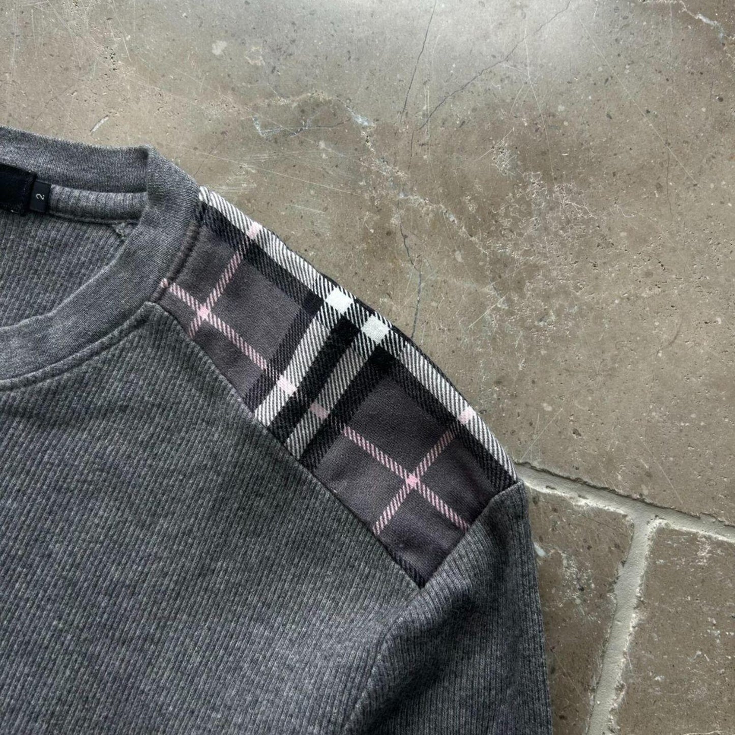 Burberry Black Label Nova Check Ribbed Henley Shirt S