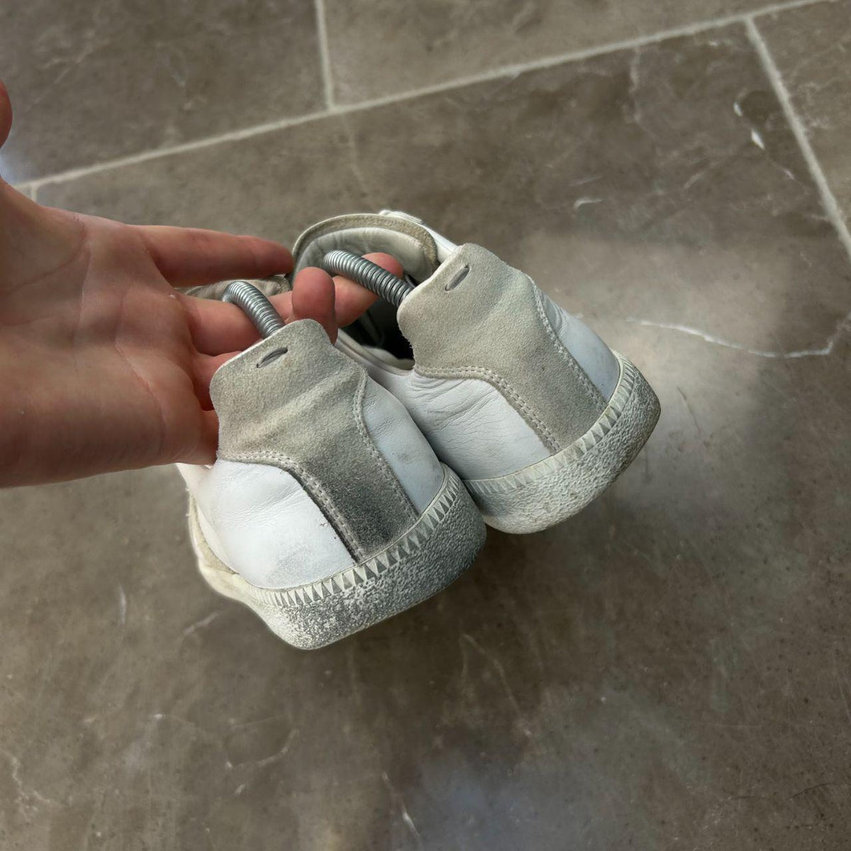 Maison Margiela Gat Low Top Trainers White Grey UK 9