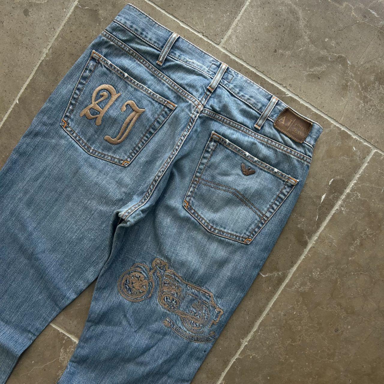 Vintage Armani Jeans Straight Leg Embroidered Jeans W32 L33