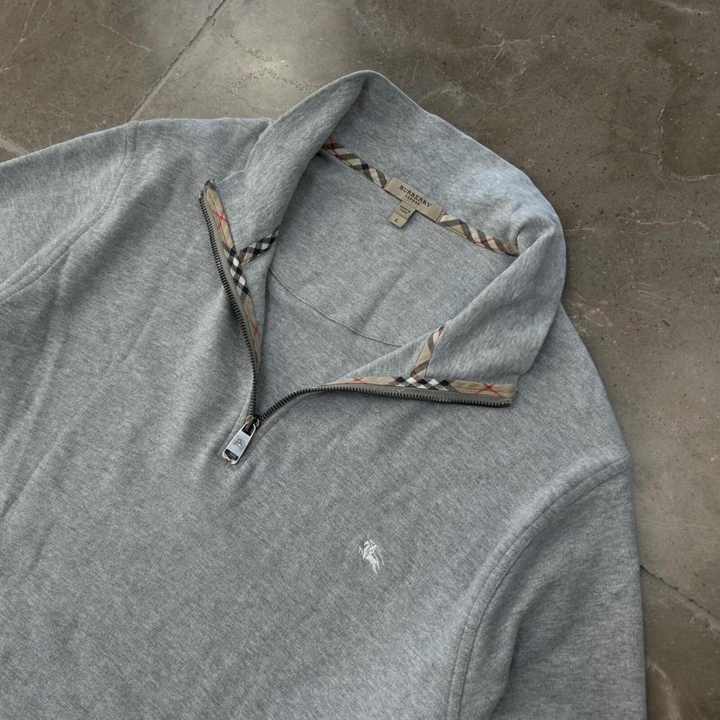 Burberry London Nova Check Quarter Zip Jumper L