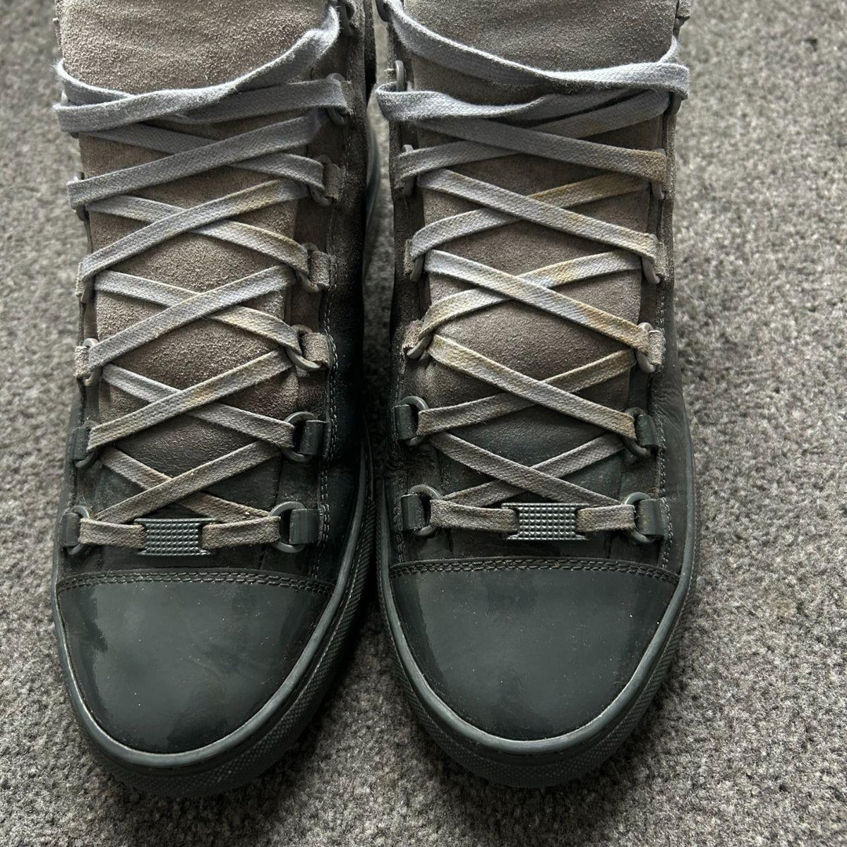 Balenciaga Arena Grey Gradient Hi Top Trainers UK 9