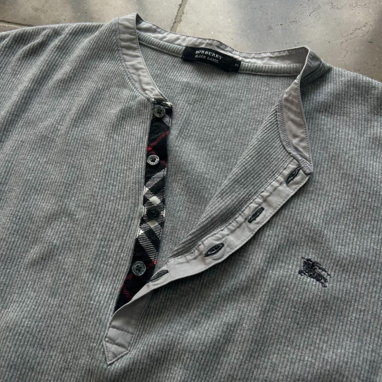 Burberry Black Label Ribbed Henley T Shirt M