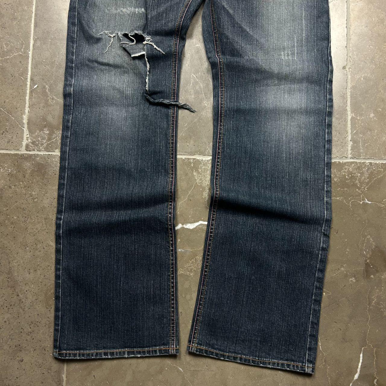 Vintage Burberry Black Label Relaxed Straight Ripped Jeans W32 L33