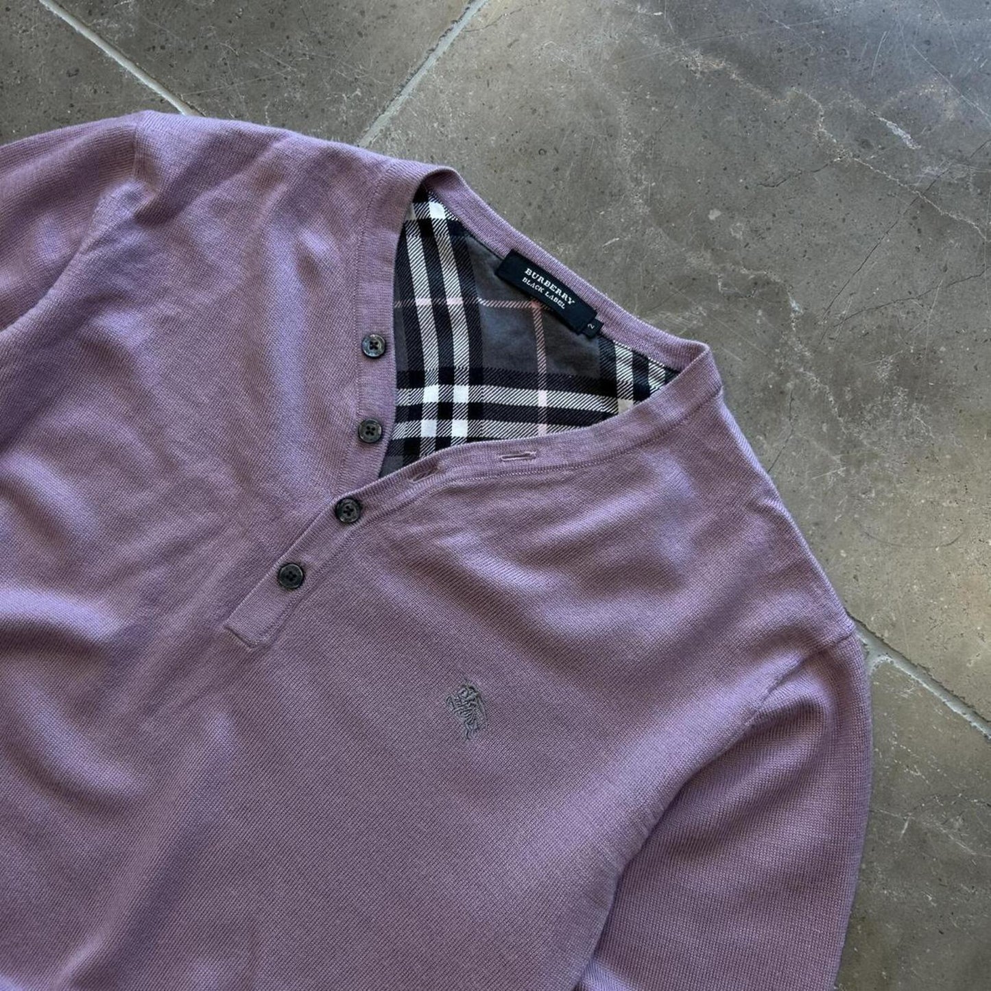 Burberry Black Label Henley Knit Jumper S