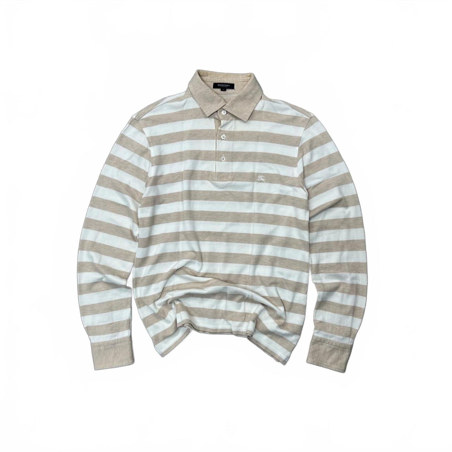 Burberry London Striped Long Sleeve Polo Shirt S