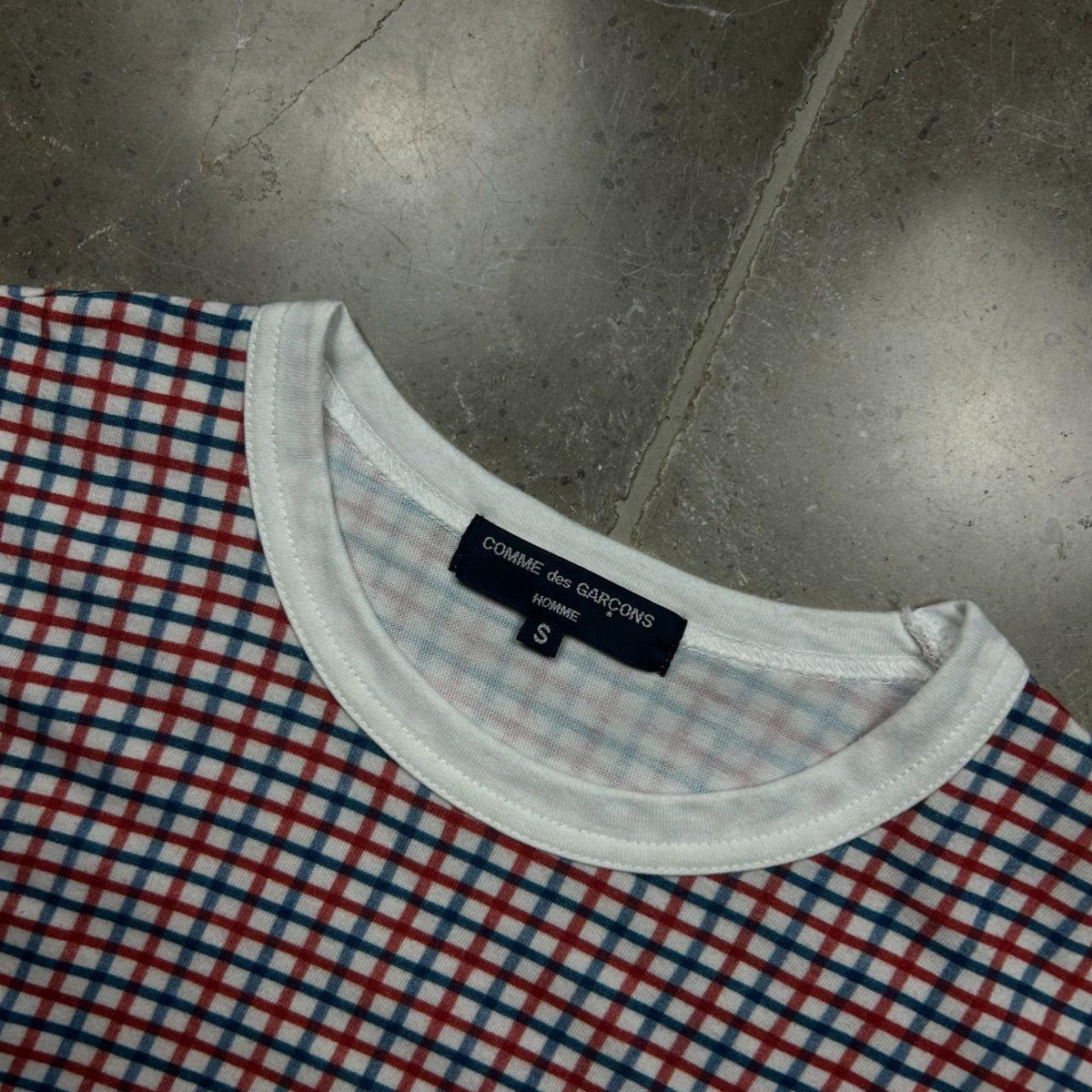 Comme Des Garcons Homme Plaid Pannel T-Shirt S