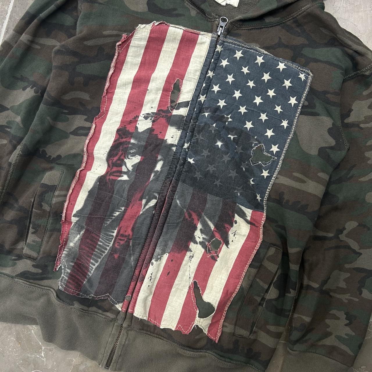 Ralph Lauren Denim and Supply USA Camo Zip Up Hoodie S